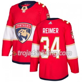 Florida Panthers tröja James Reimer 34 Röd 2017-2018 Adidas Authentic - NHL Tröjor Herr